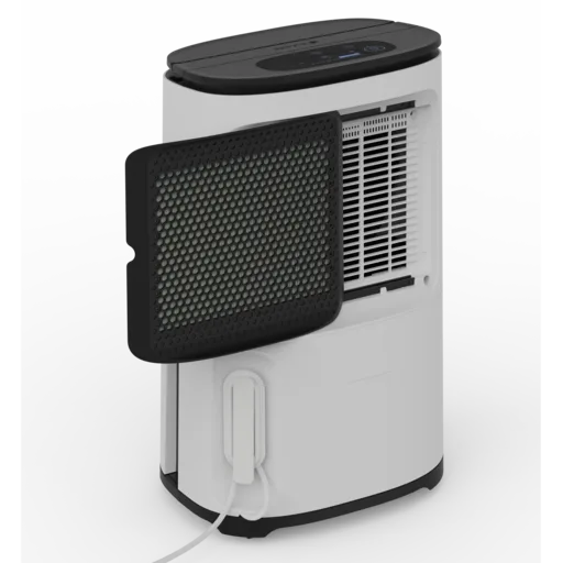 Meaco Arete Two 20L, 25L - R&uuml;ckseite mit herausgezogenem Filter